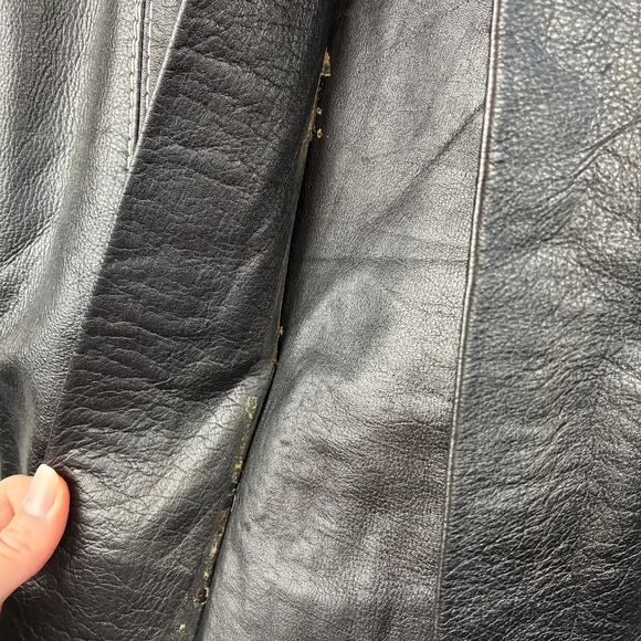 VTG 70s Suburban Internat'l Leather Coat Black Small Western Cowgirl Country - Picture 15 of 16